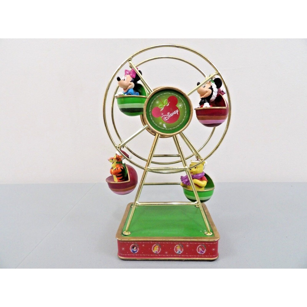Disney Music Box Gold Ferris Wheel Mickey Minnie Pooh Tigger Holiday Christmas